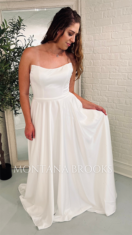 Wedding dress strapless with removable sleeves