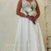 Satin wedding dress found online with beaded bodice