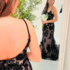 Black wedding dress on bride to be