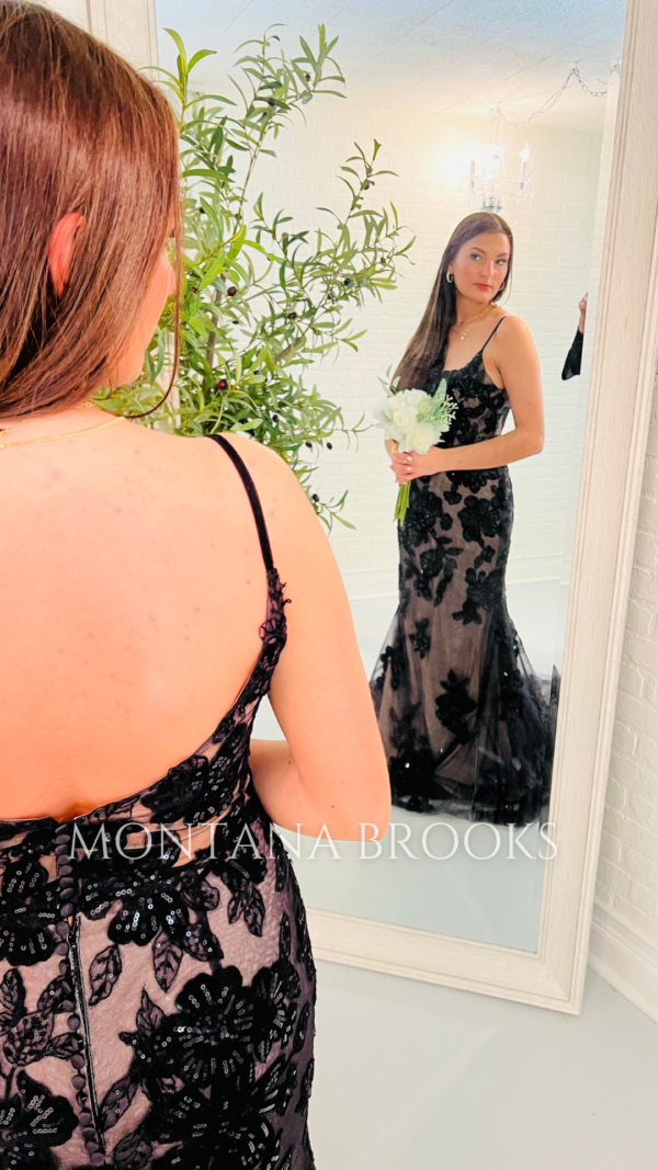 Black wedding dress on bride to be