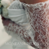 Removable lace sleeves on a crepe wedding dress